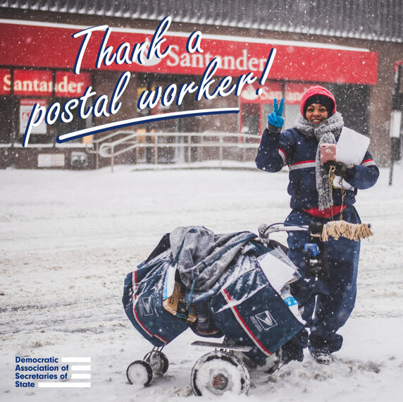 One of the graphics posted during Christmas week, thanking postal workers.