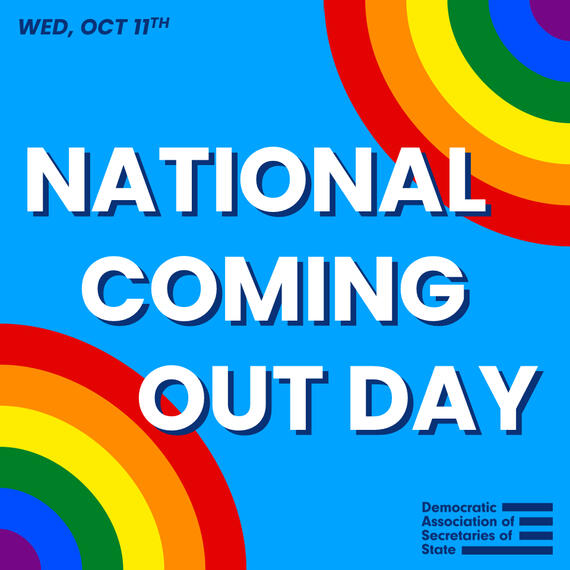 A rainbow-themed graphic to celebrate National Coming Out Day.