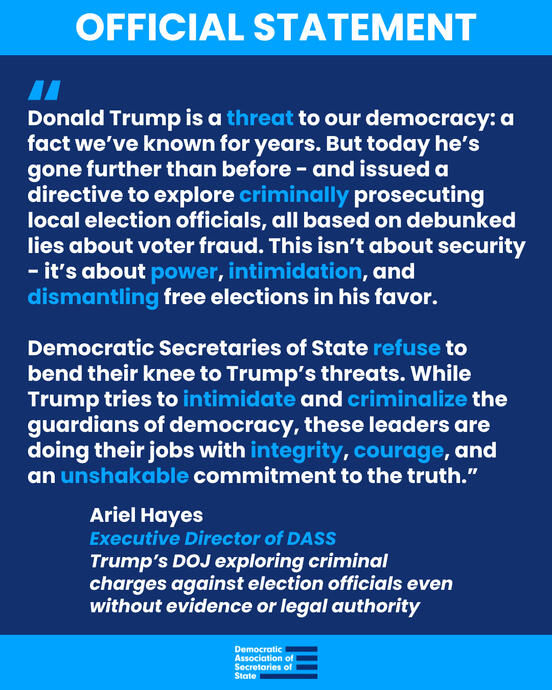 A 4:5 "official statement" type graphic featuring a press release from DASS.